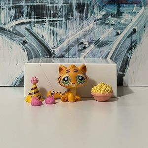 🐅 littlest pet shop / LPS nintendo tiger #1267 with accessories